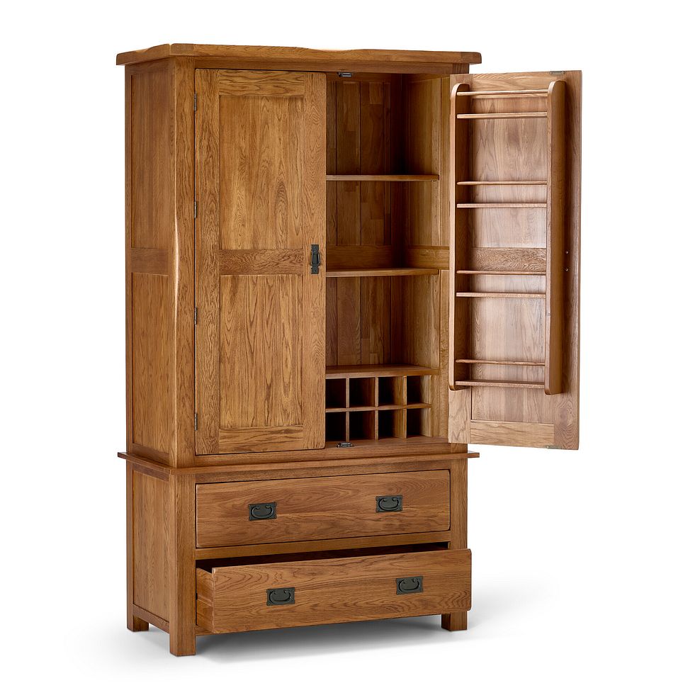 Original Rustic Solid Oak Large Larder 7