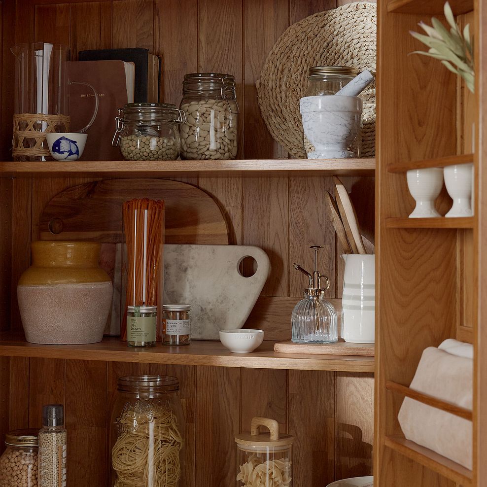 Original Rustic Solid Oak Large Larder 5