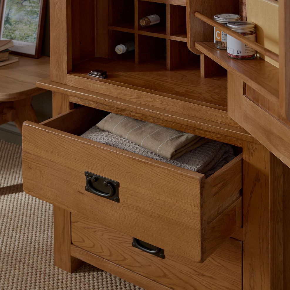 Original Rustic Solid Oak Small Larder 4