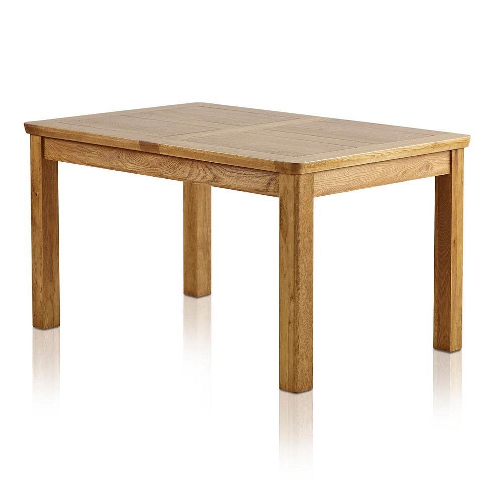 Orrick Rustic Solid Oak 4ft 7" Extending Table with 4 Vivien Button Back Chair in Cream Fabric 6