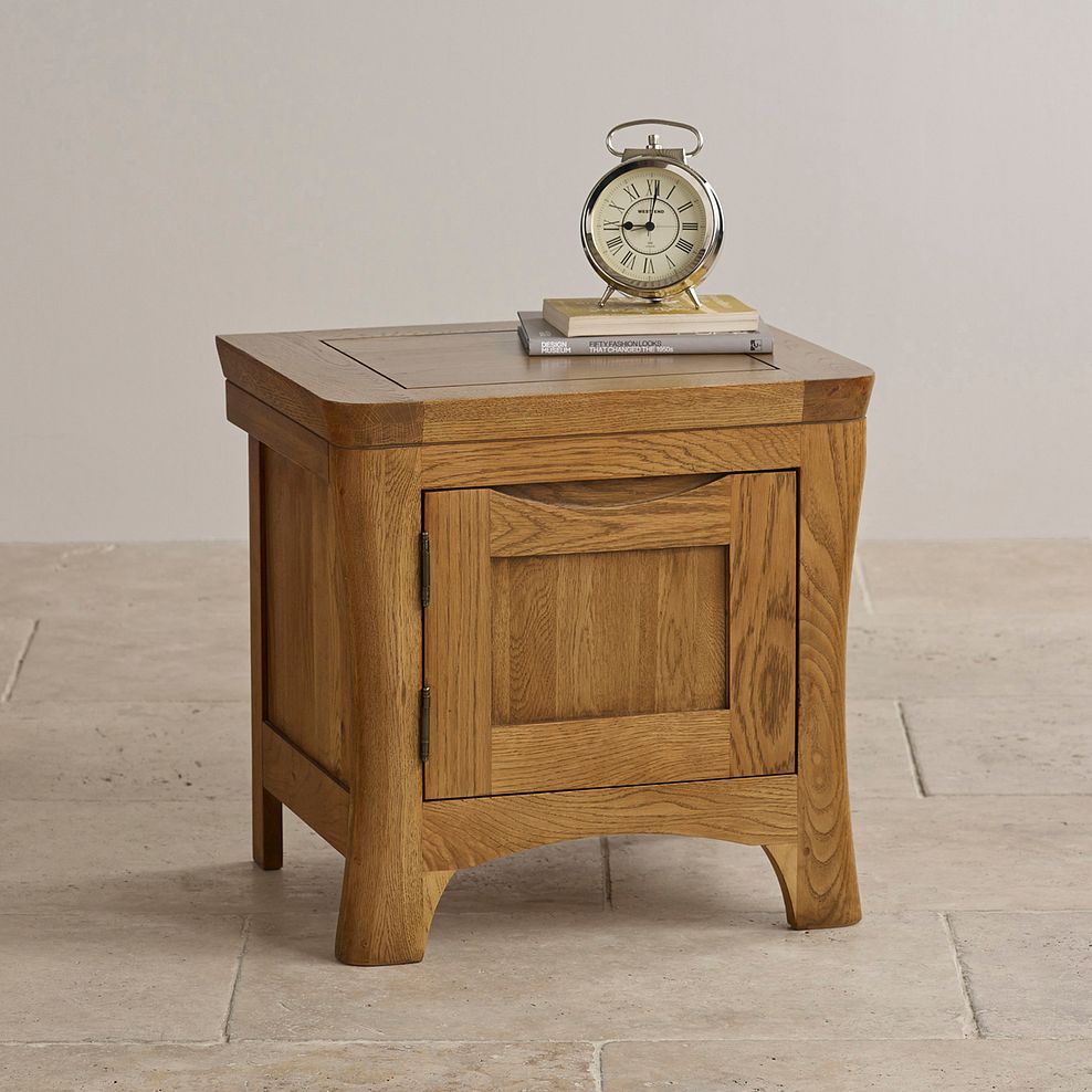 Orrick Rustic Solid Oak 1 Door Bedside Cabinet 3