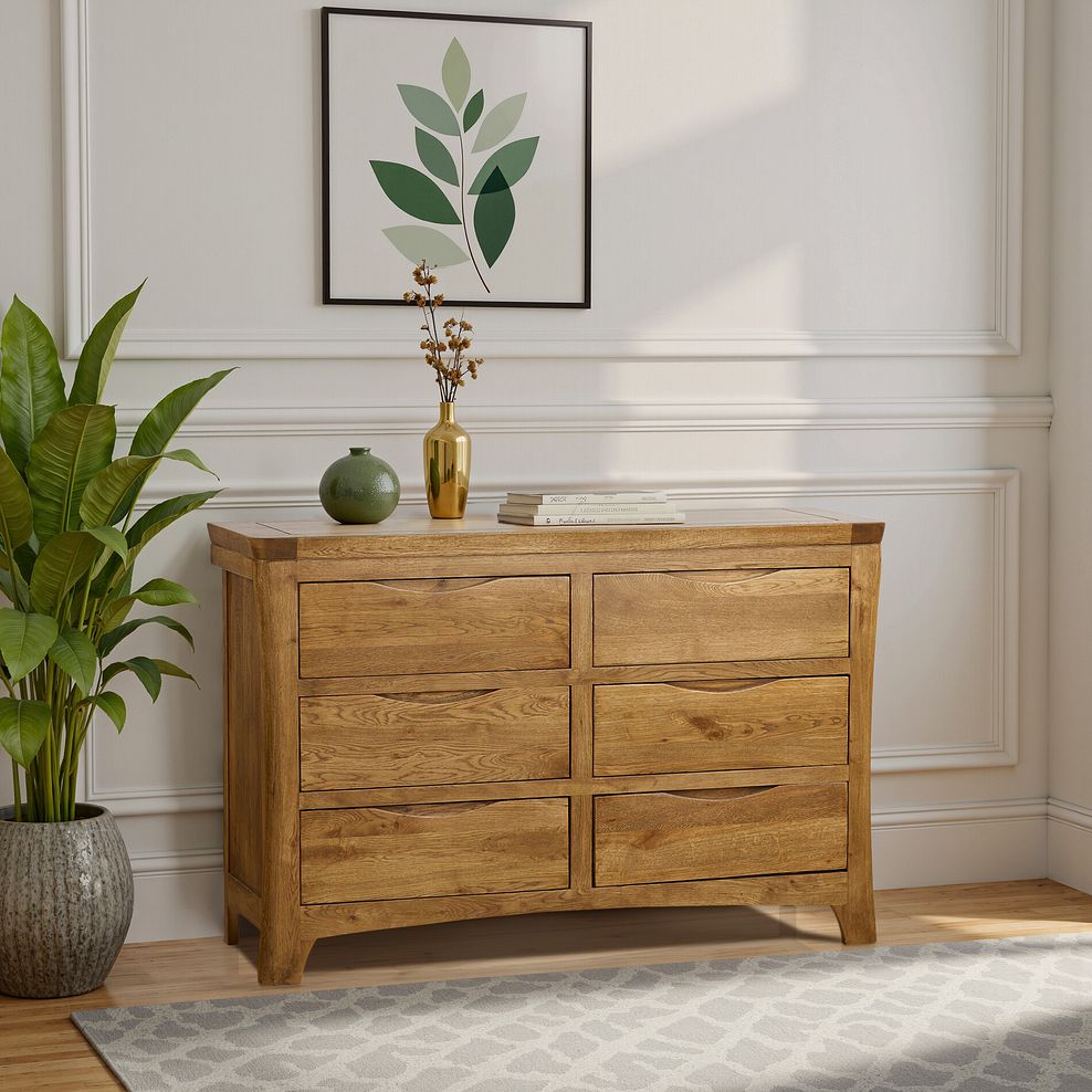 Orrick Rustic Solid Oak 6 Drawer Chest 6
