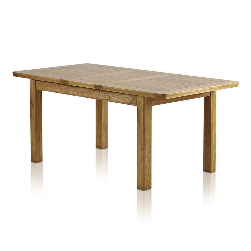 Orrick Rustic Extending Dining Table and 4 Classic Rustic Oak Chair with Verona Charcoal Fabric 3