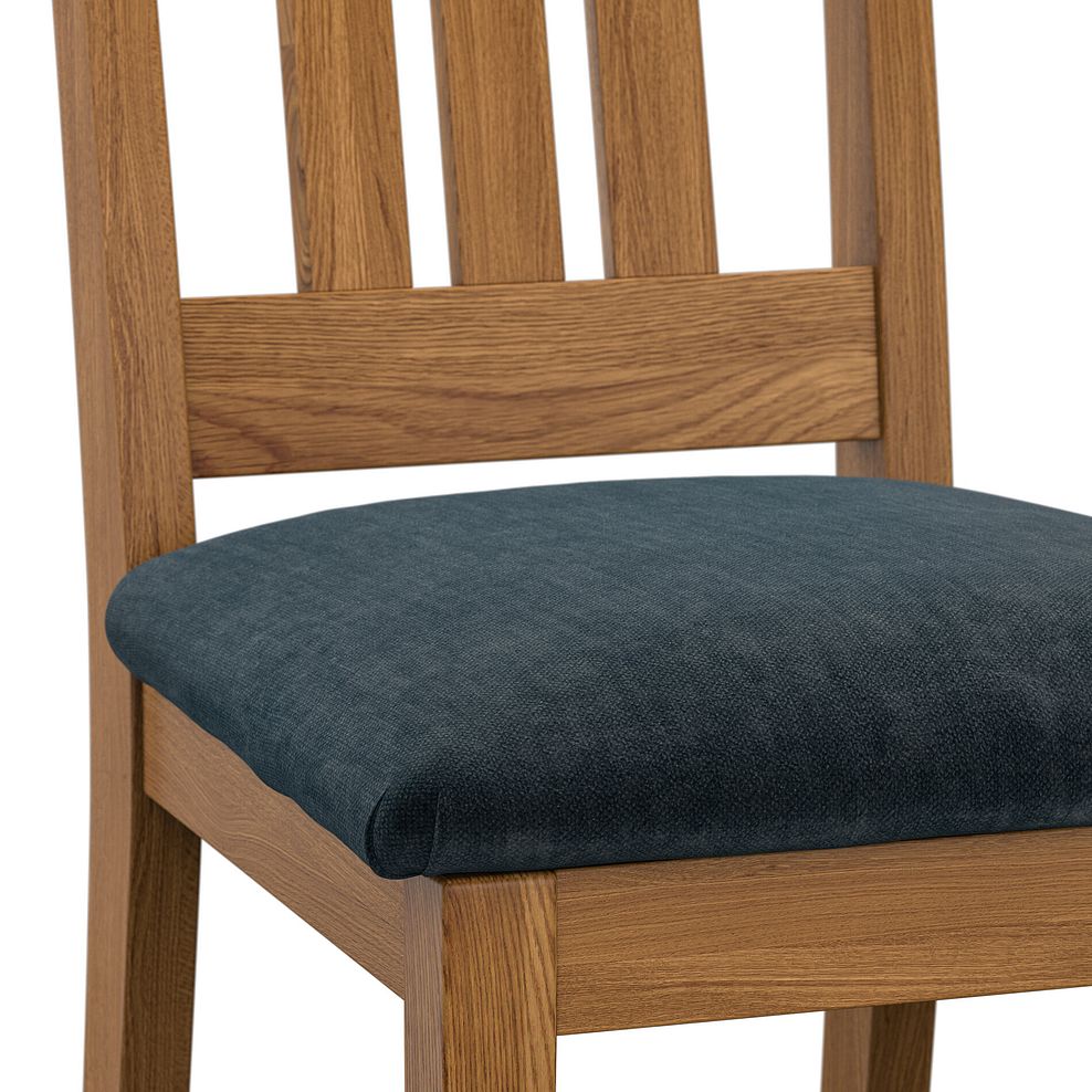 Orrick Rustic Extending Dining Table and 4 Classic Rustic Oak Chair with Verona Charcoal Fabric 6