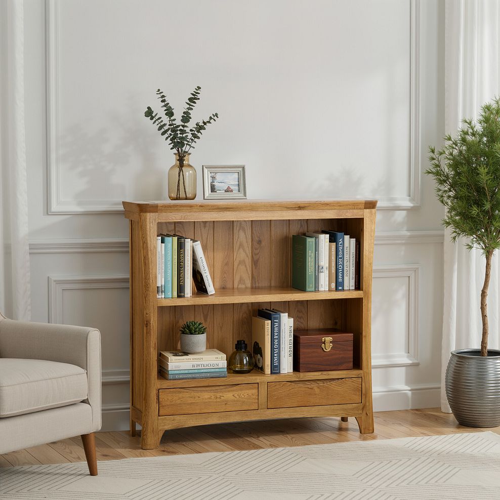 Orrick Rustic Solid Oak Small Bookcase 6
