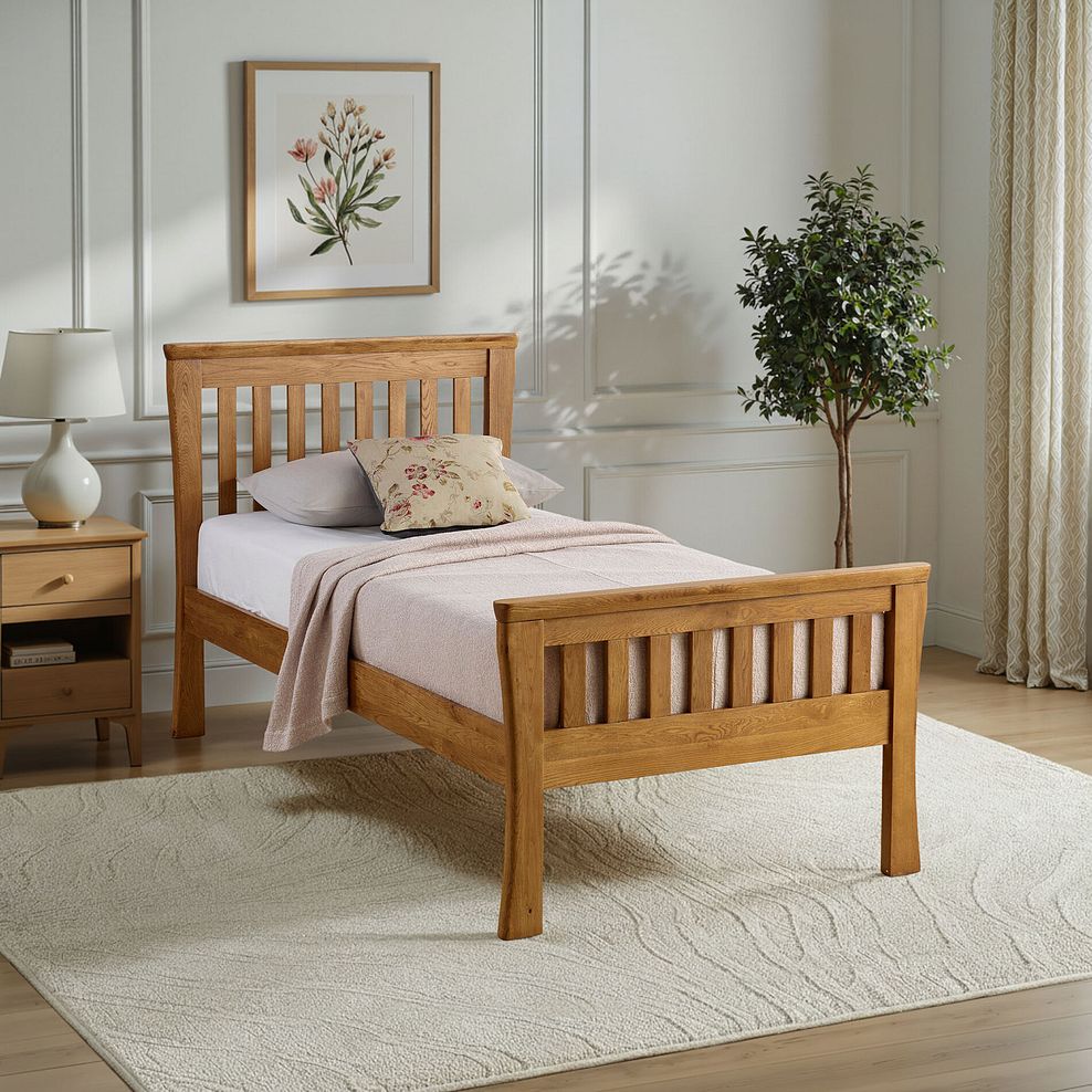 Orrick Rustic Solid Oak Single Bed 1