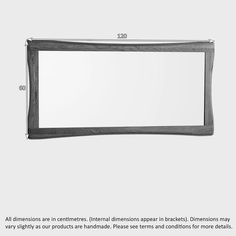 Orrick Rustic Solid Oak 1200mm x 600mm Wall Mirror 5
