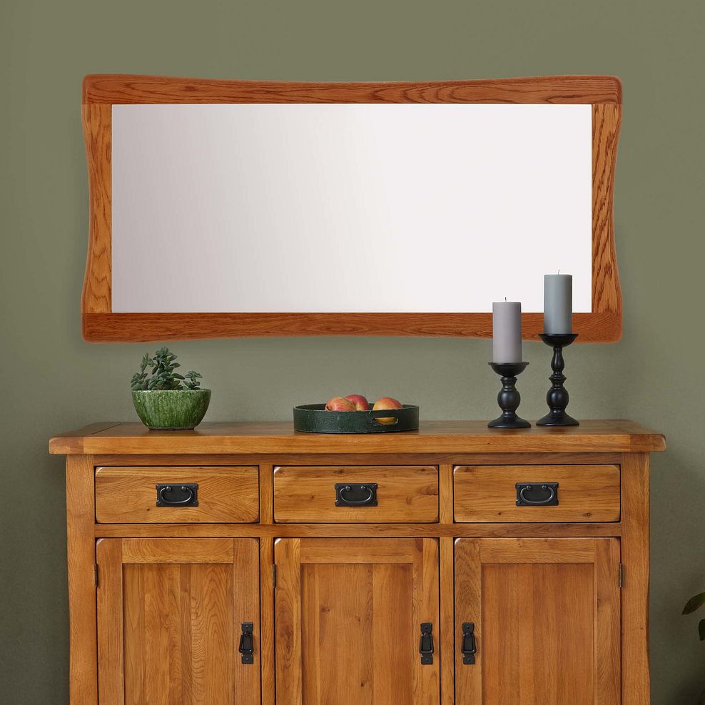Orrick Rustic Solid Oak 1200mm x 600mm Wall Mirror Thumbnail 1
