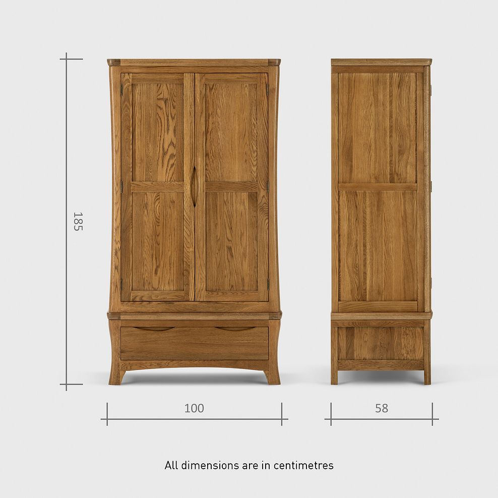 Orrick Rustic Solid Oak Double Wardrobe 11