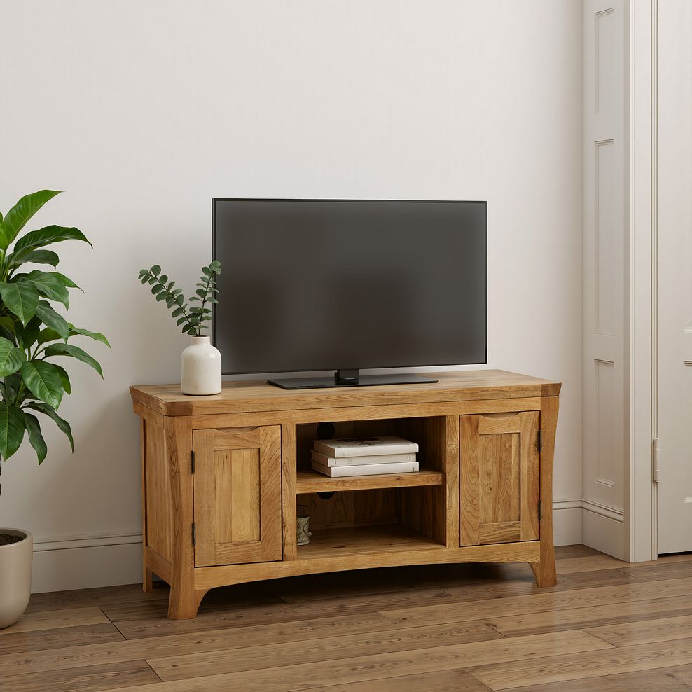 Orrick Rustic Solid Oak Large TV Cabinet 6