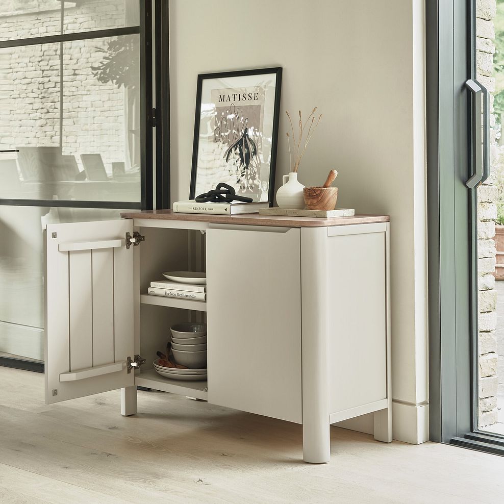 Otto Smoked Oak and Cashmere Painted Small Sideboard 2