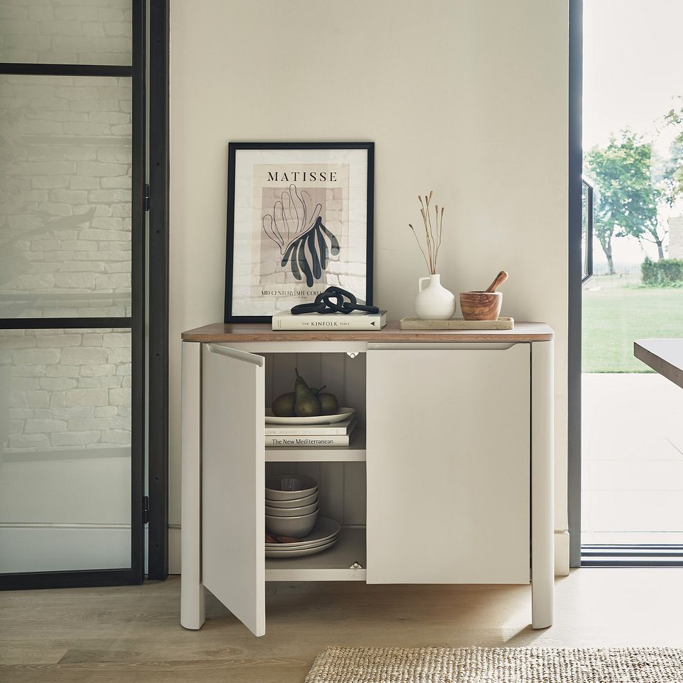 Otto Smoked Oak and Cashmere Painted Small Sideboard 4