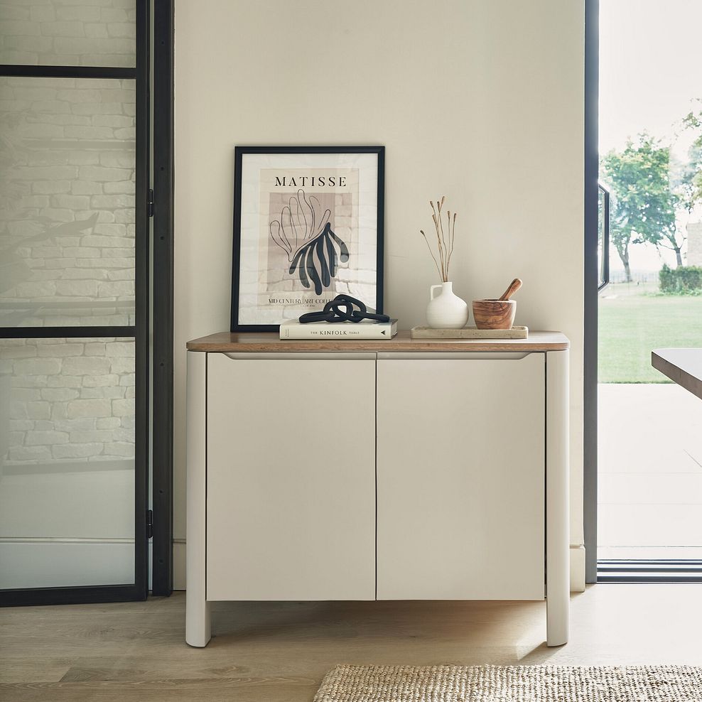 Otto Smoked Oak and Cashmere Painted Small Sideboard 3