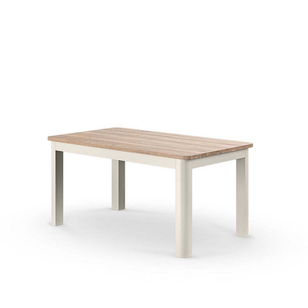 Otto Smoked Oak and Painted Extendable Dining Table and 6 Scroll Back Chair in Conway Grey Fabric 2