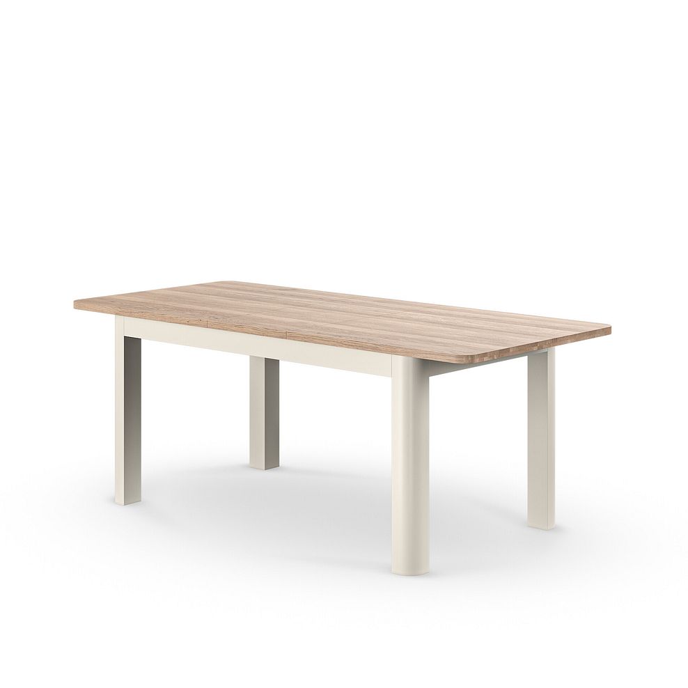 Otto Smoked Oak Extending Dining Table and 4 Scroll Backs in Conway Stone  3
