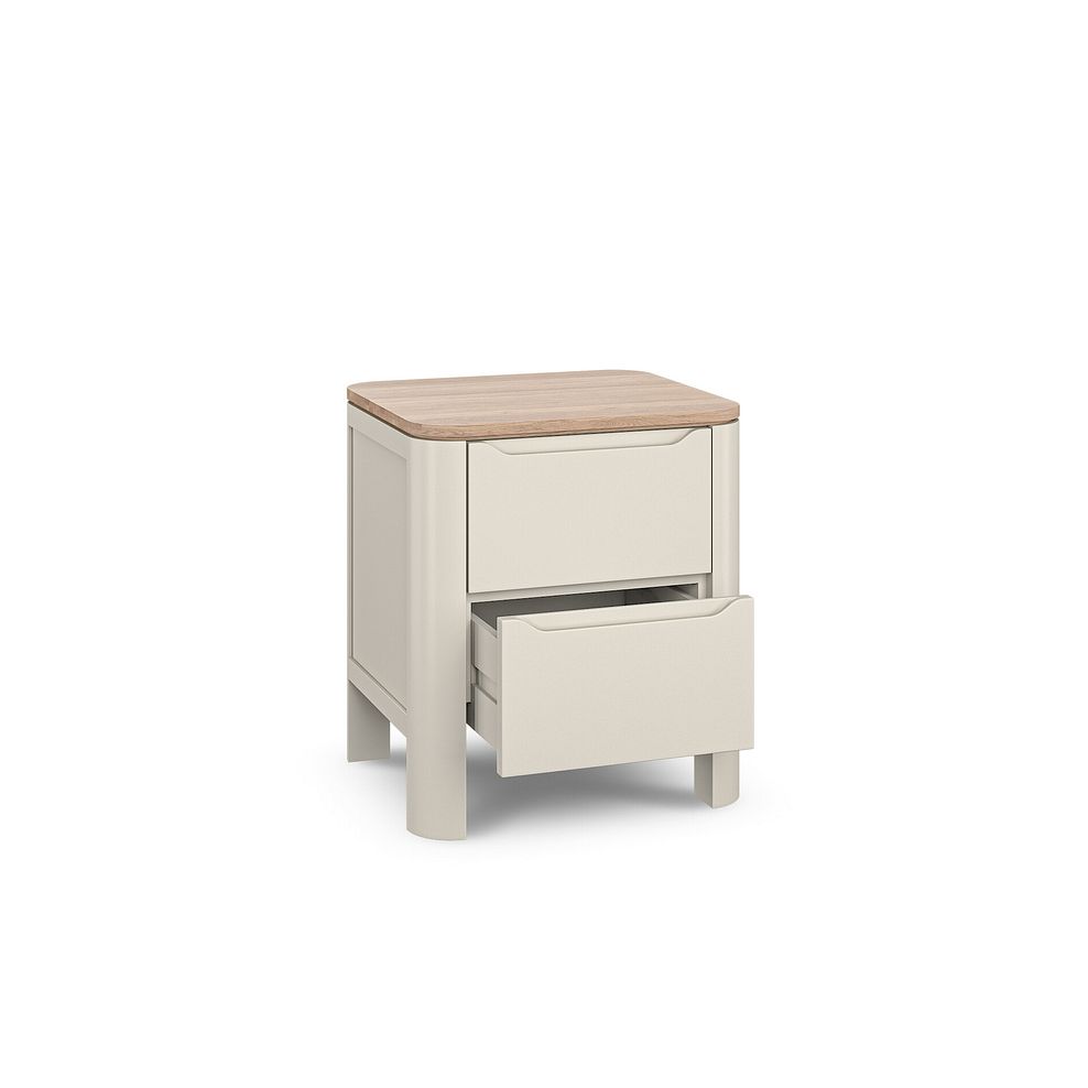 Otto Smoked Oak Finish and Cashmere Painted 2 Drawer Bedside Table 4