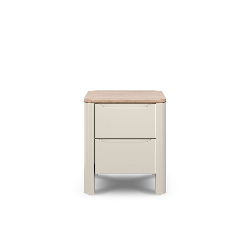 Otto Smoked Oak Finish and Cashmere Painted 2 Drawer Bedside Table 5