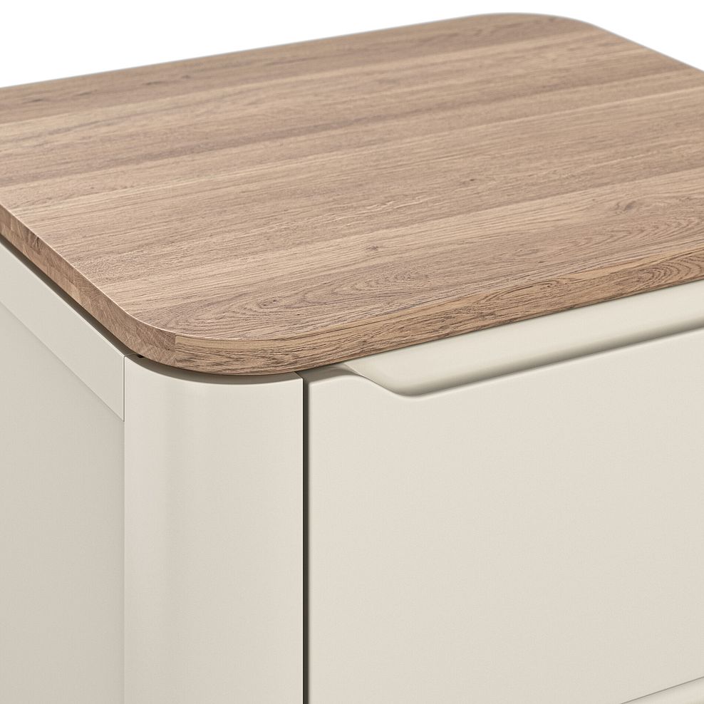 Otto Smoked Oak Finish and Cashmere Painted 2 Drawer Bedside Table 7