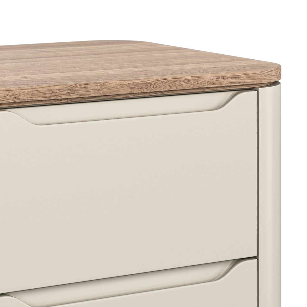 Otto Smoked Oak Finish and Cashmere Painted 2 Drawer Bedside Table 10