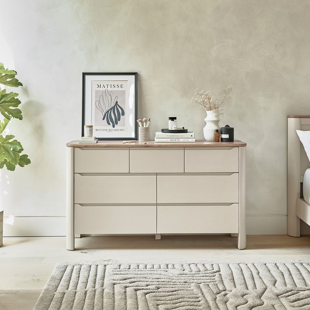 Otto Smoked Oak Finish and Cashmere Painted 7 Drawer Chest 1