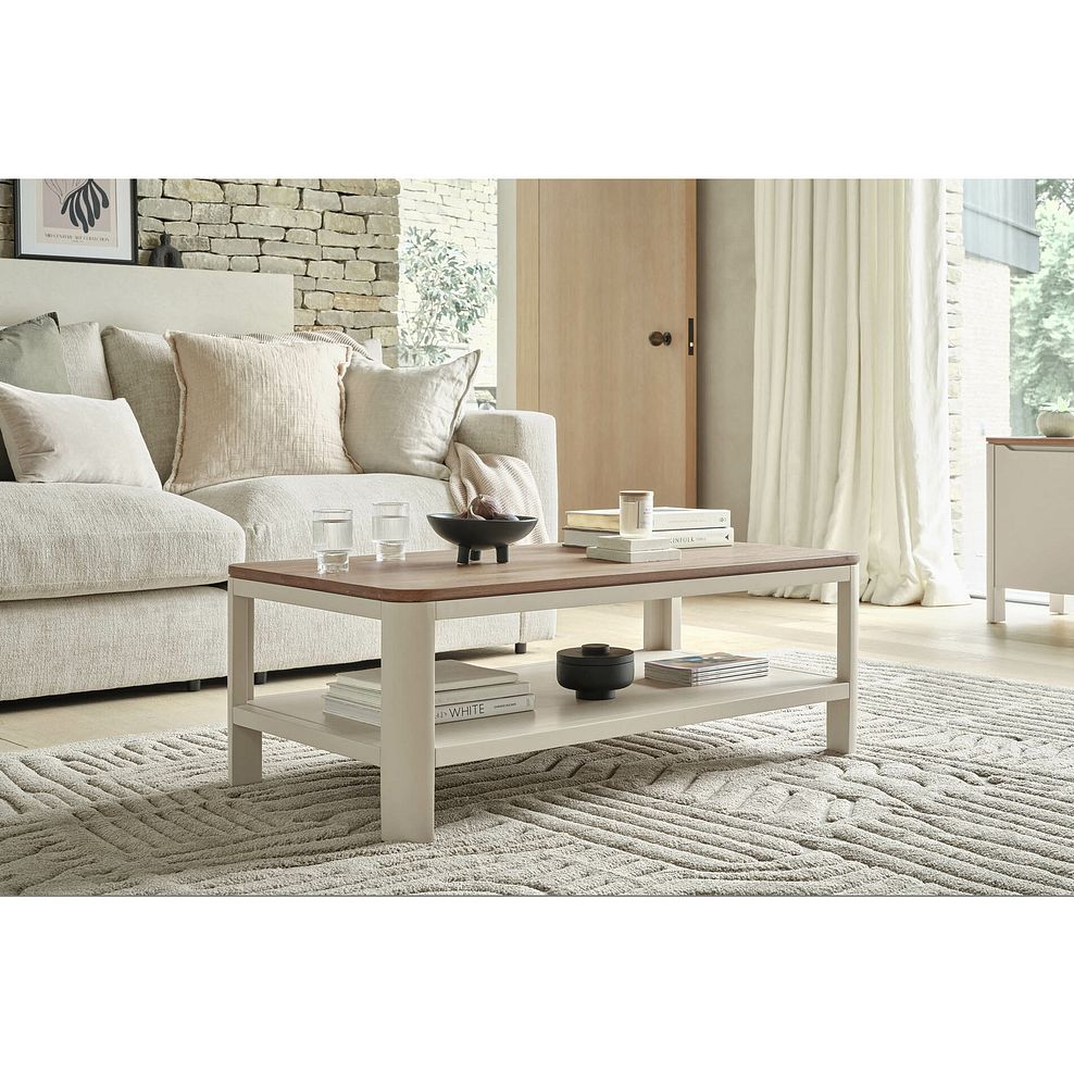 Otto Smoked Oak Finish and Cashmere Painted Coffee Table 2