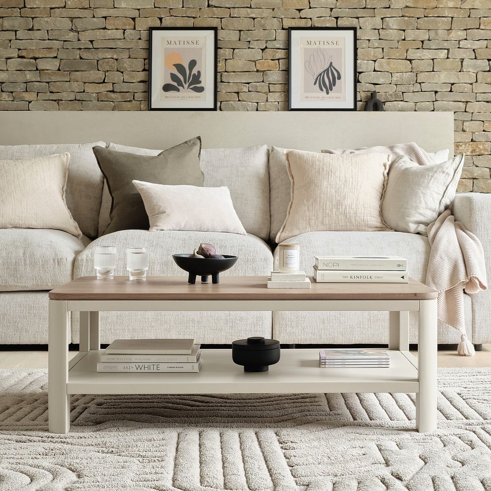 Otto Smoked Oak Finish and Cashmere Painted Coffee Table 2