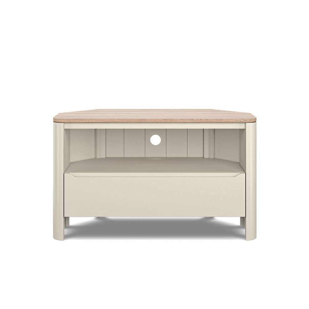 Otto Smoked Oak Finish and Cashmere Painted Corner TV Unit 5