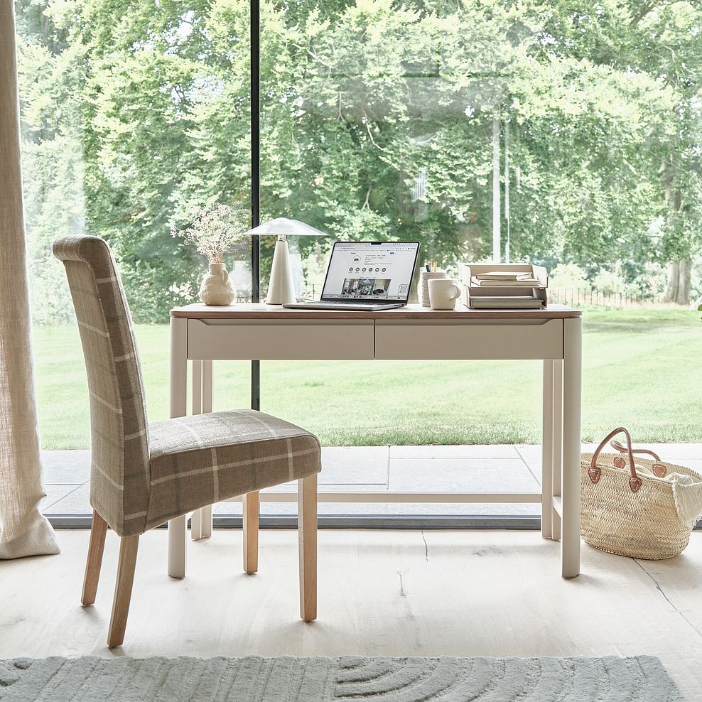 Otto Smoked Oak Finish and Cashmere Painted Desk 1