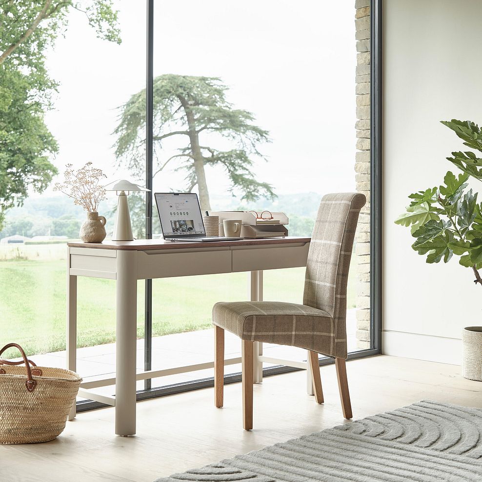 Otto Smoked Oak Finish and Cashmere Painted Desk 2