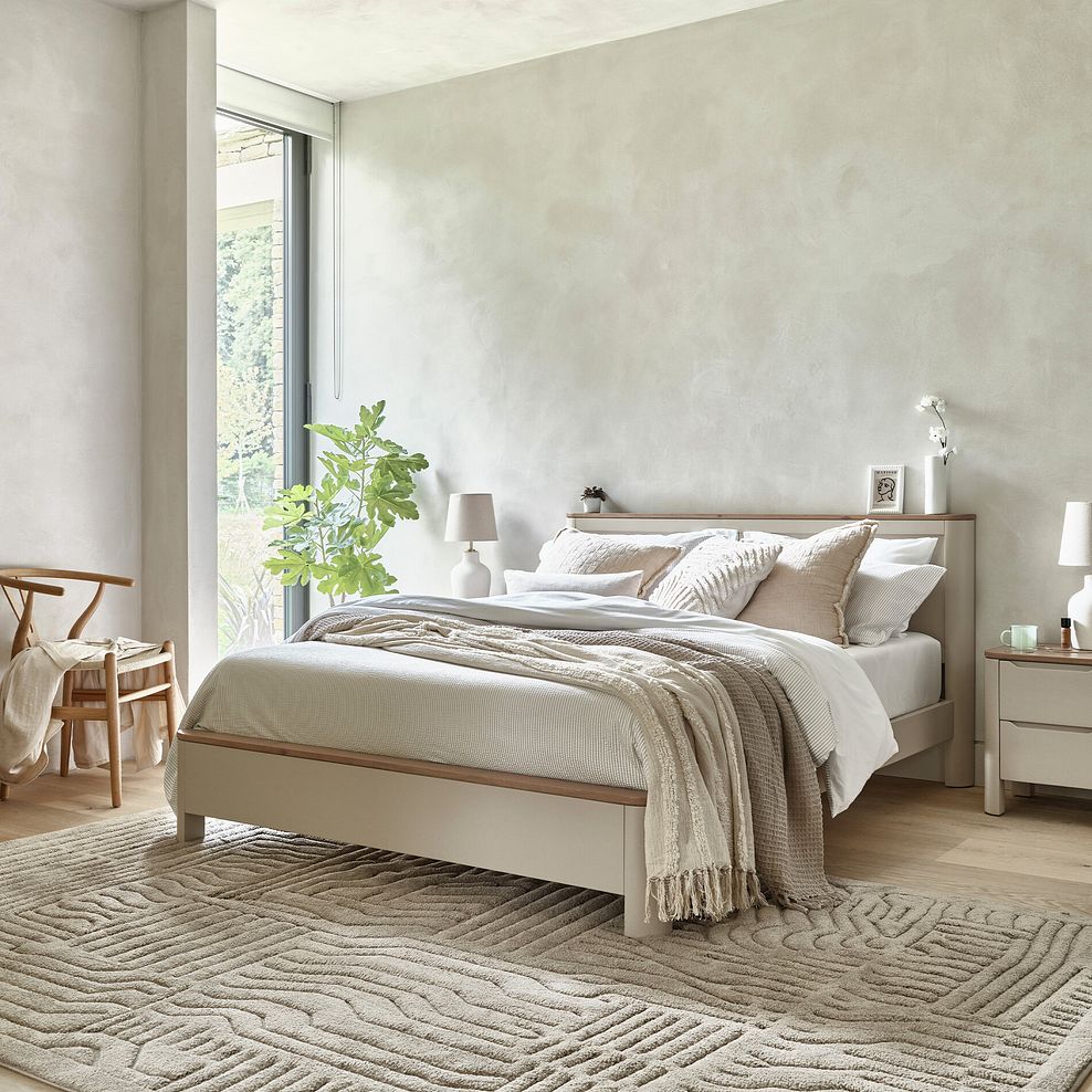 Otto Smoked Oak Finish and Cashmere Painted Double Bed 3