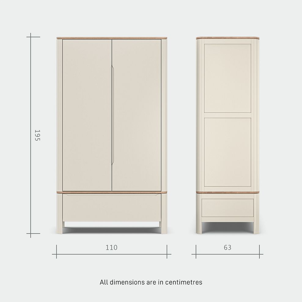 Otto Smoked Oak Finish and Cashmere Painted Double Wardrobe 10