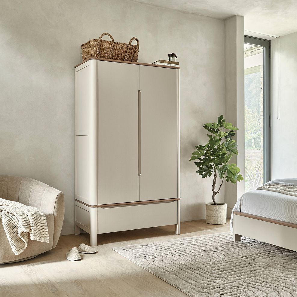 Otto Smoked Oak Finish and Cashmere Painted Double Wardrobe 2
