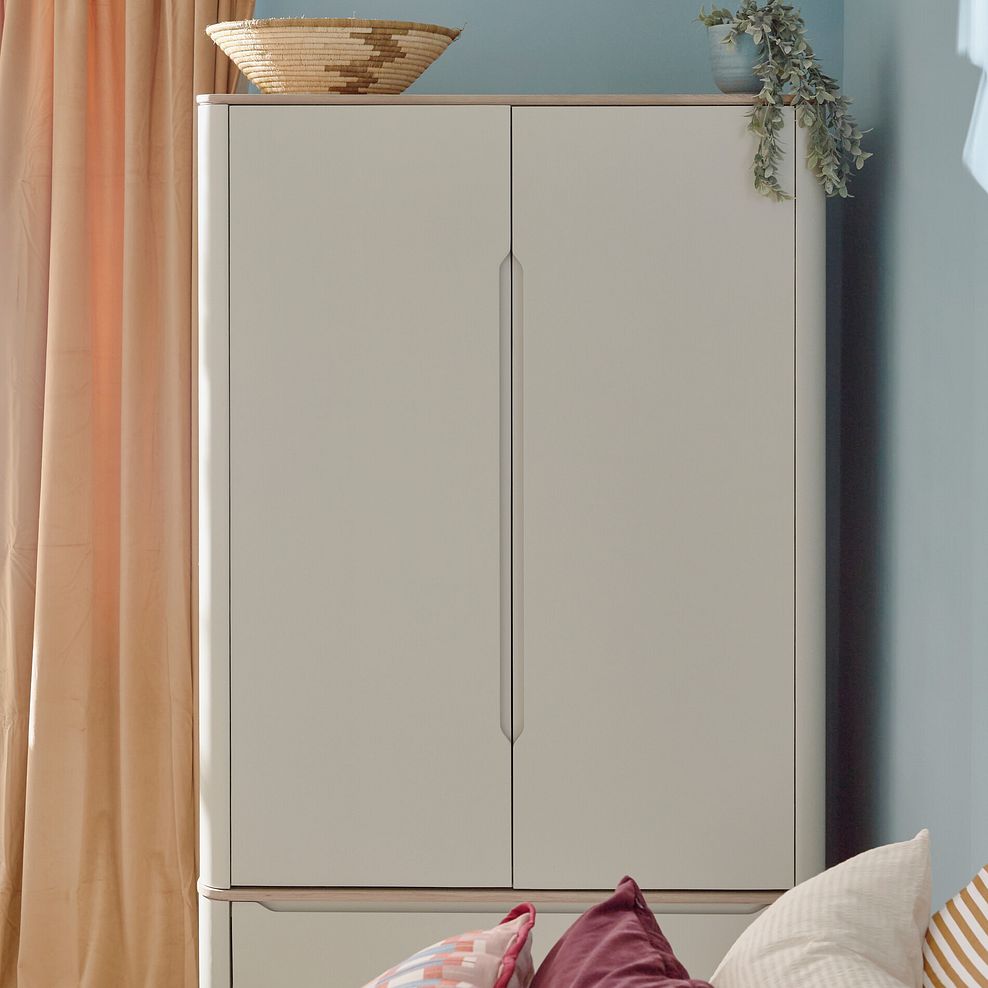 Otto Smoked Oak Finish and Cashmere Painted Double Wardrobe 3