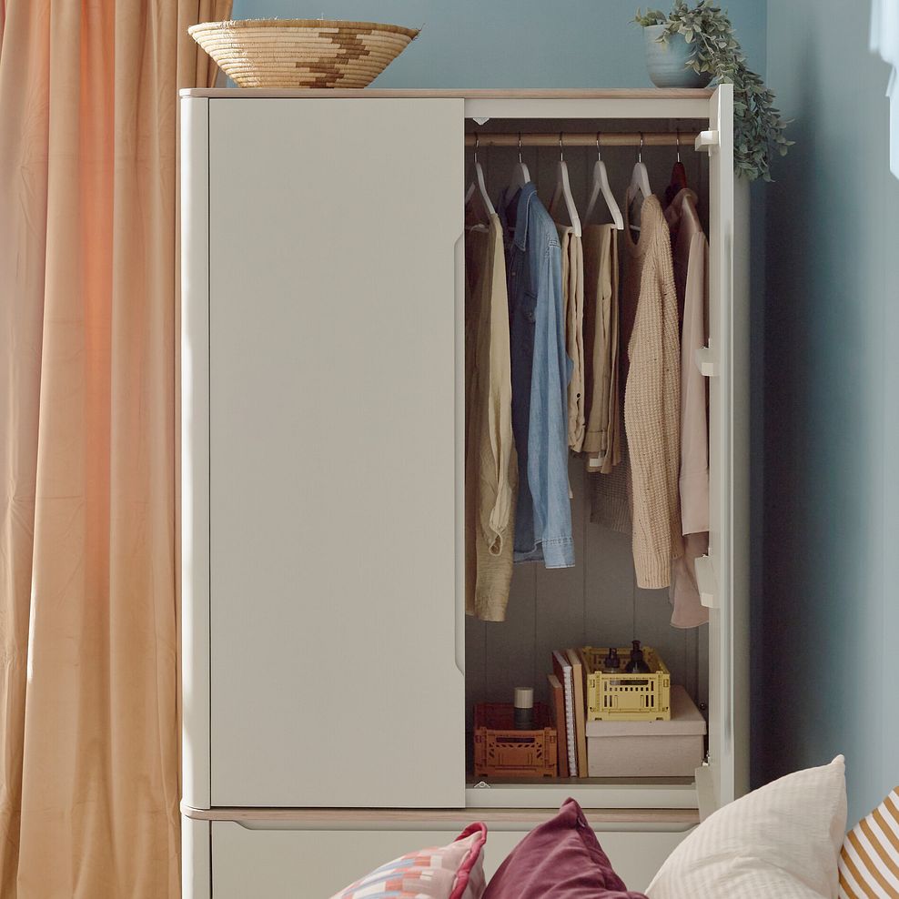 Otto Smoked Oak Finish and Cashmere Painted Double Wardrobe 1