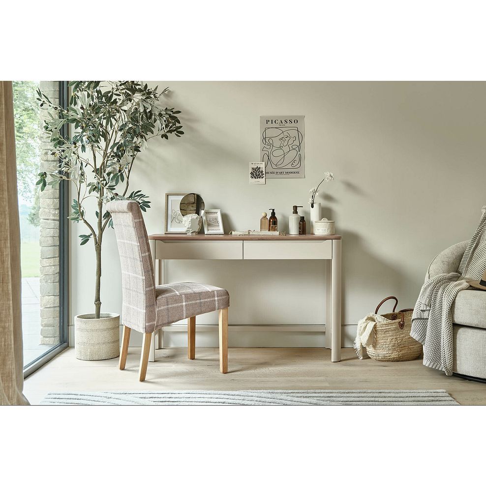 Otto Smoked Oak Finish and Cashmere Painted Dressing Table 2