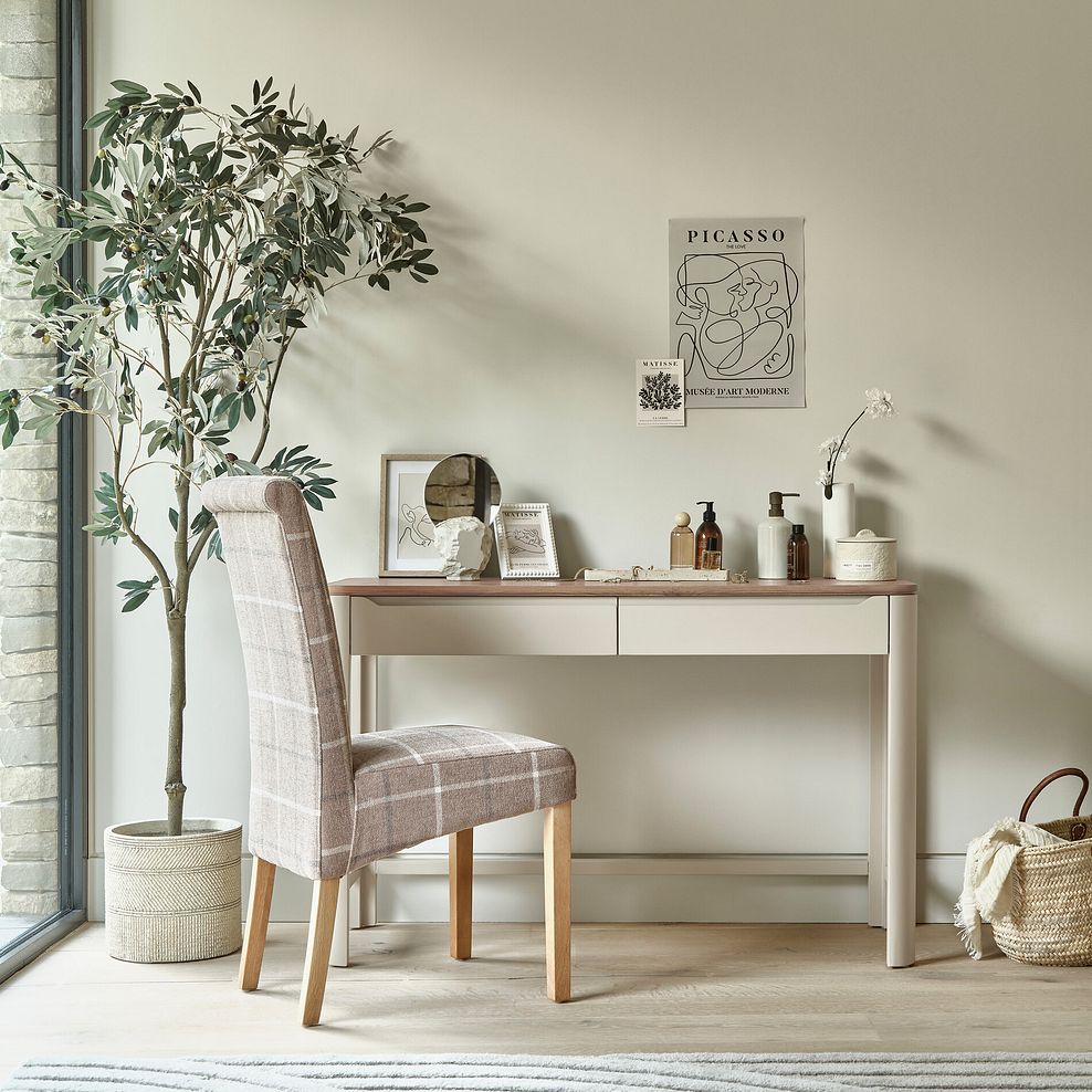 Otto Smoked Oak Finish and Cashmere Painted Dressing Table 2