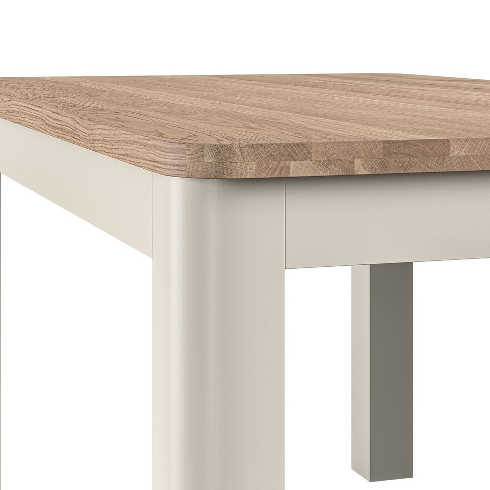 Otto Smoked Oak Finish and Cashmere Painted Extendable Dining Table 160-210cm + 4 Scroll Back Chair in Dappled Beige Fabric with Solid Oak Legs 6