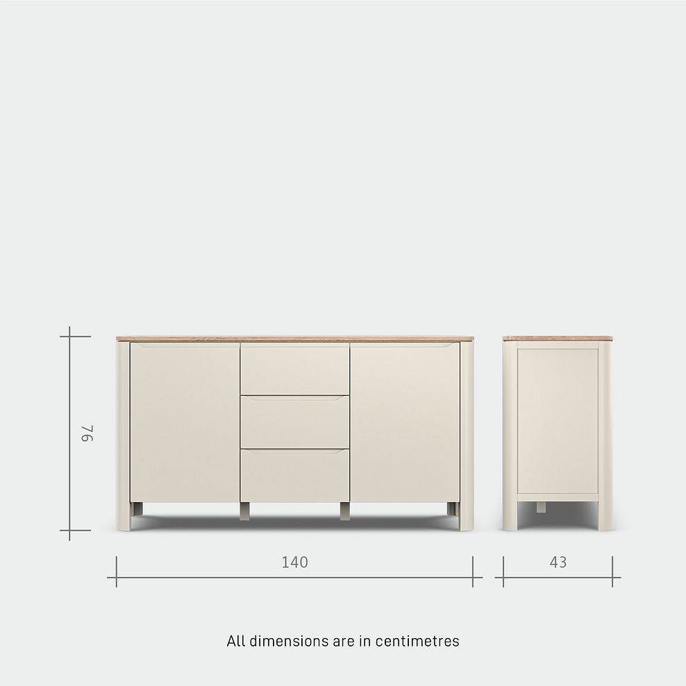 Otto Smoked Oak Finish and Cashmere Painted Large Sideboard 11