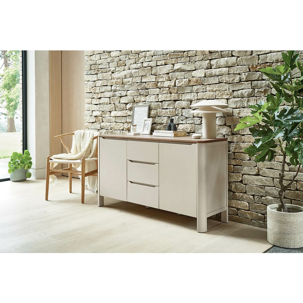 Otto Smoked Oak Finish and Cashmere Painted Large Sideboard 1