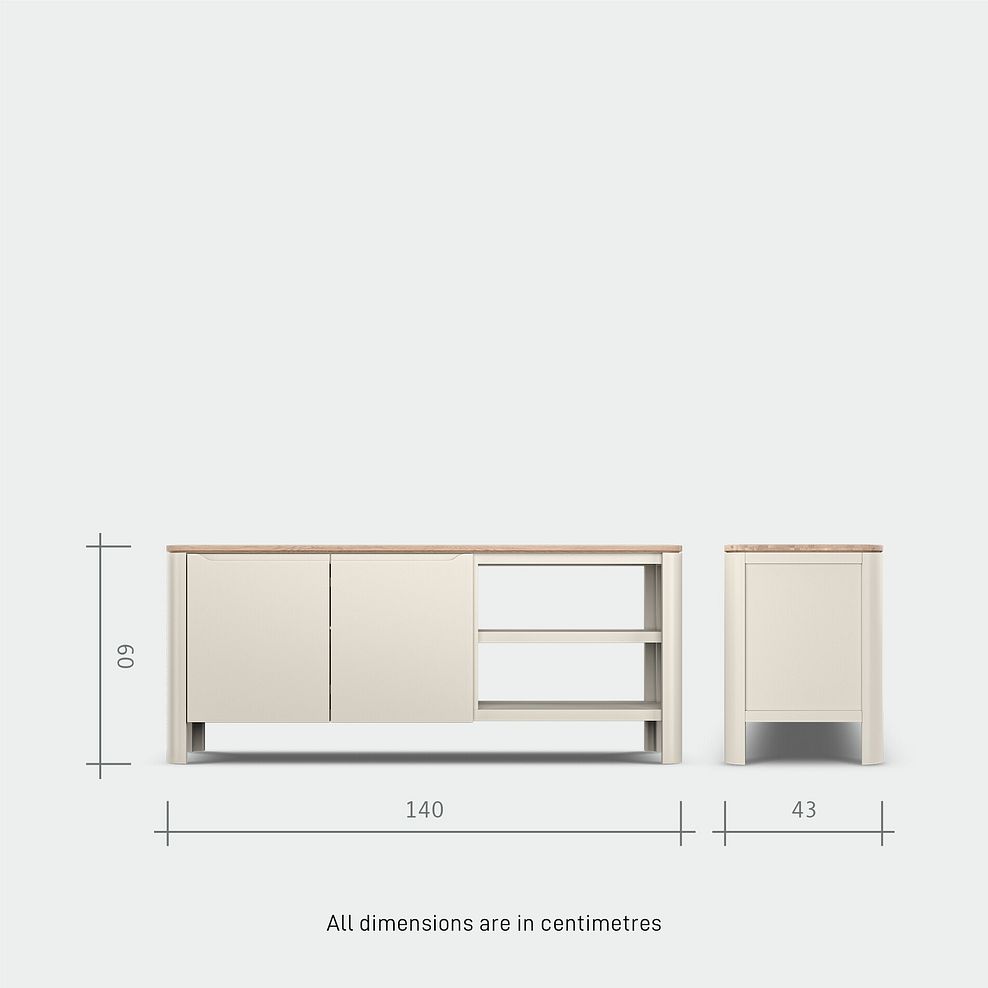 Otto Smoked Oak Finish and Cashmere Painted Large TV Unit 11