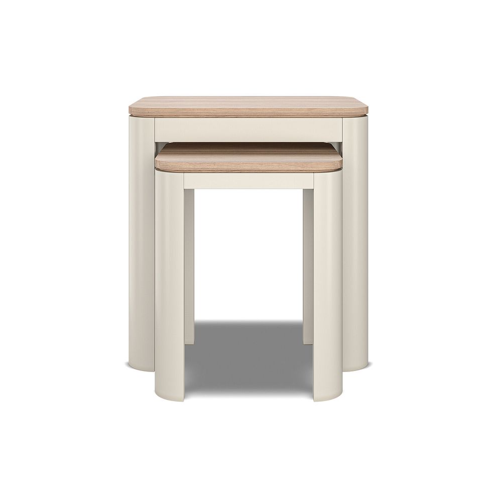 Otto Smoked Oak Finish and Cashmere Painted Nest of Tables 4