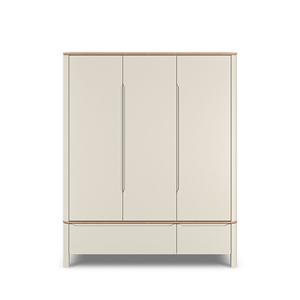 Otto Smoked Oak Finish and Cashmere Painted Triple Wardrobe 6