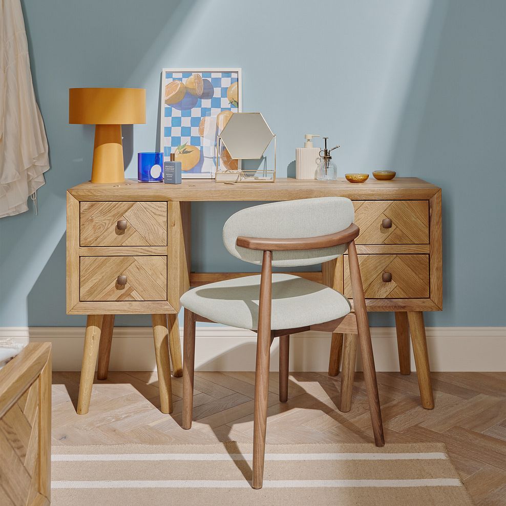 Parquet Brushed and Glazed Oak Computer Desk 3