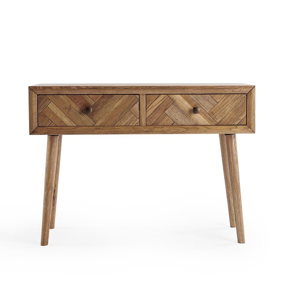 Parquet Brushed and Glazed Oak Console Table 2
