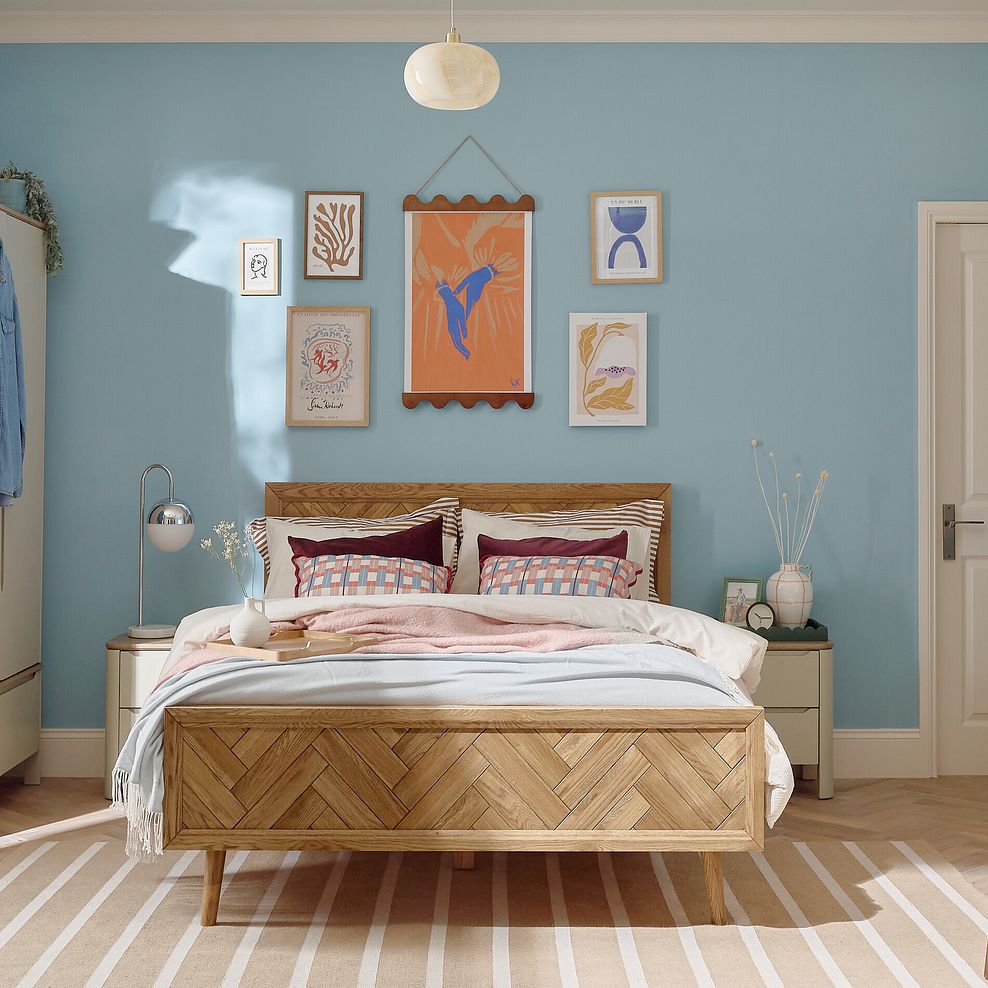 Parquet Brushed and Glazed Oak Double Bed 3