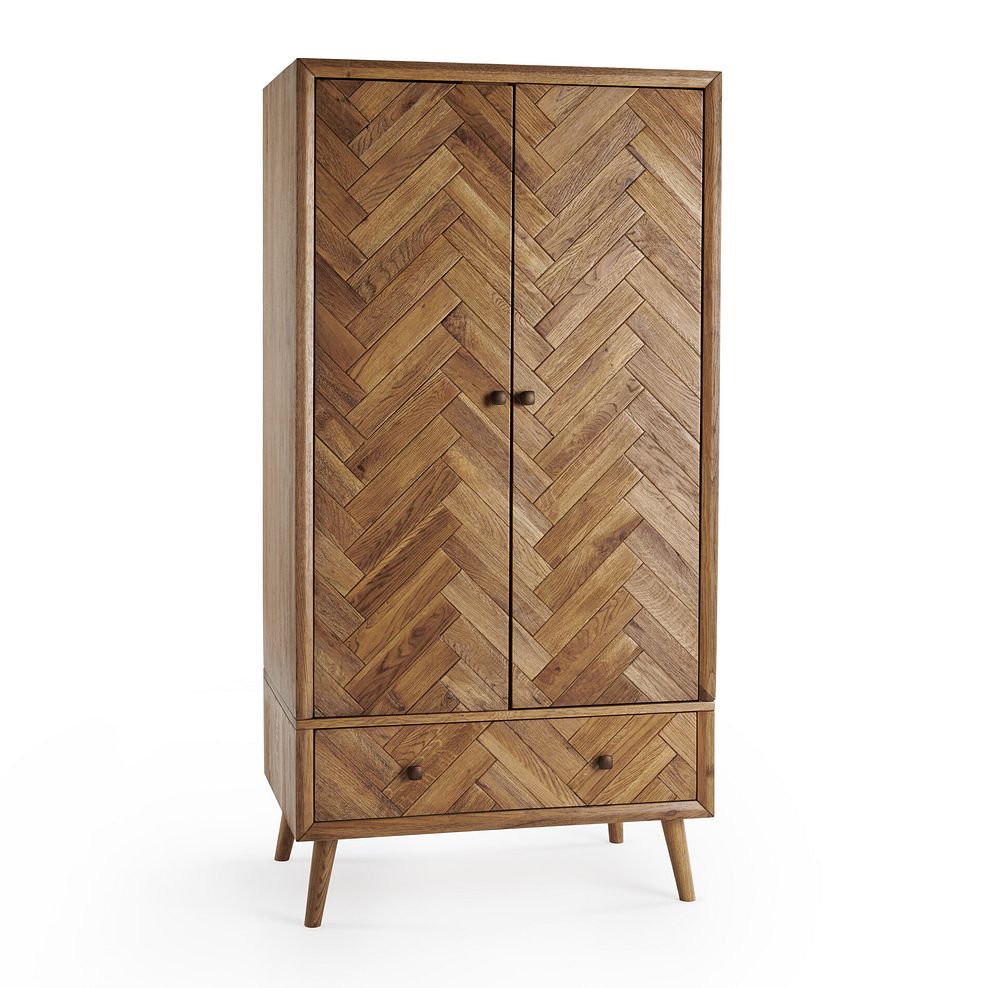Parquet Brushed and Glazed Oak Double Wardrobe 2