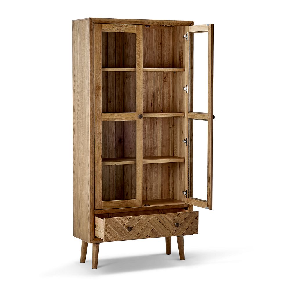 Parquet Brushed and Glazed Oak Glazed Display Cabinet 3