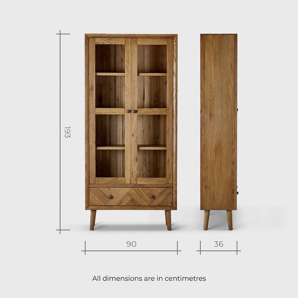 Parquet Brushed and Glazed Oak Glazed Display Cabinet 14