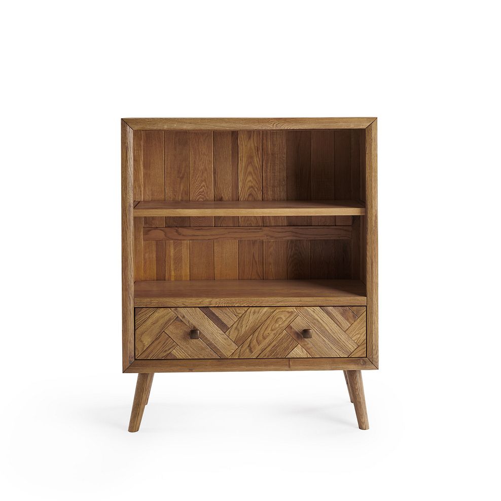 Parquet Brushed and Glazed Oak Small Bookcase 2