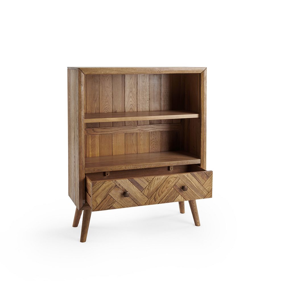 Parquet Brushed and Glazed Oak Small Bookcase 3